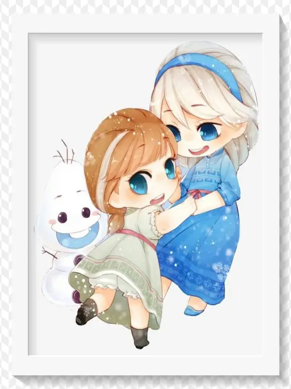 Poster quadro Elsa e Anna Cute 2