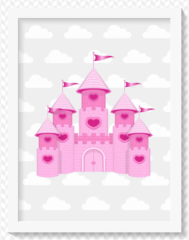poster quadro castelo rosa