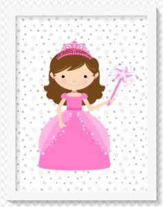 poster quadro princesa rosa