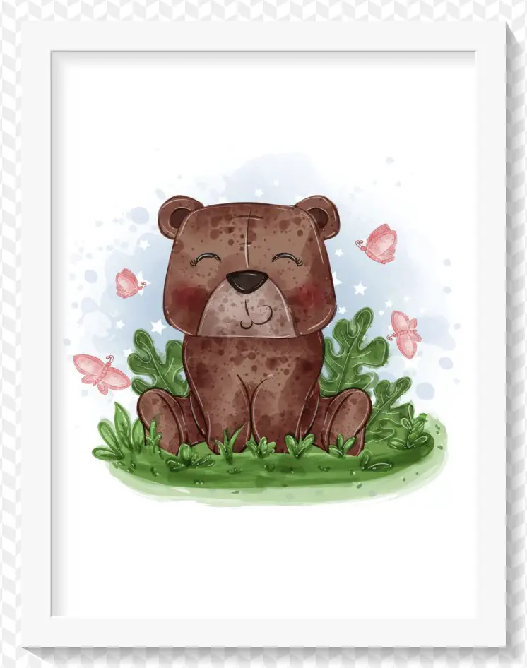 Poster quadro Urso Aquarela