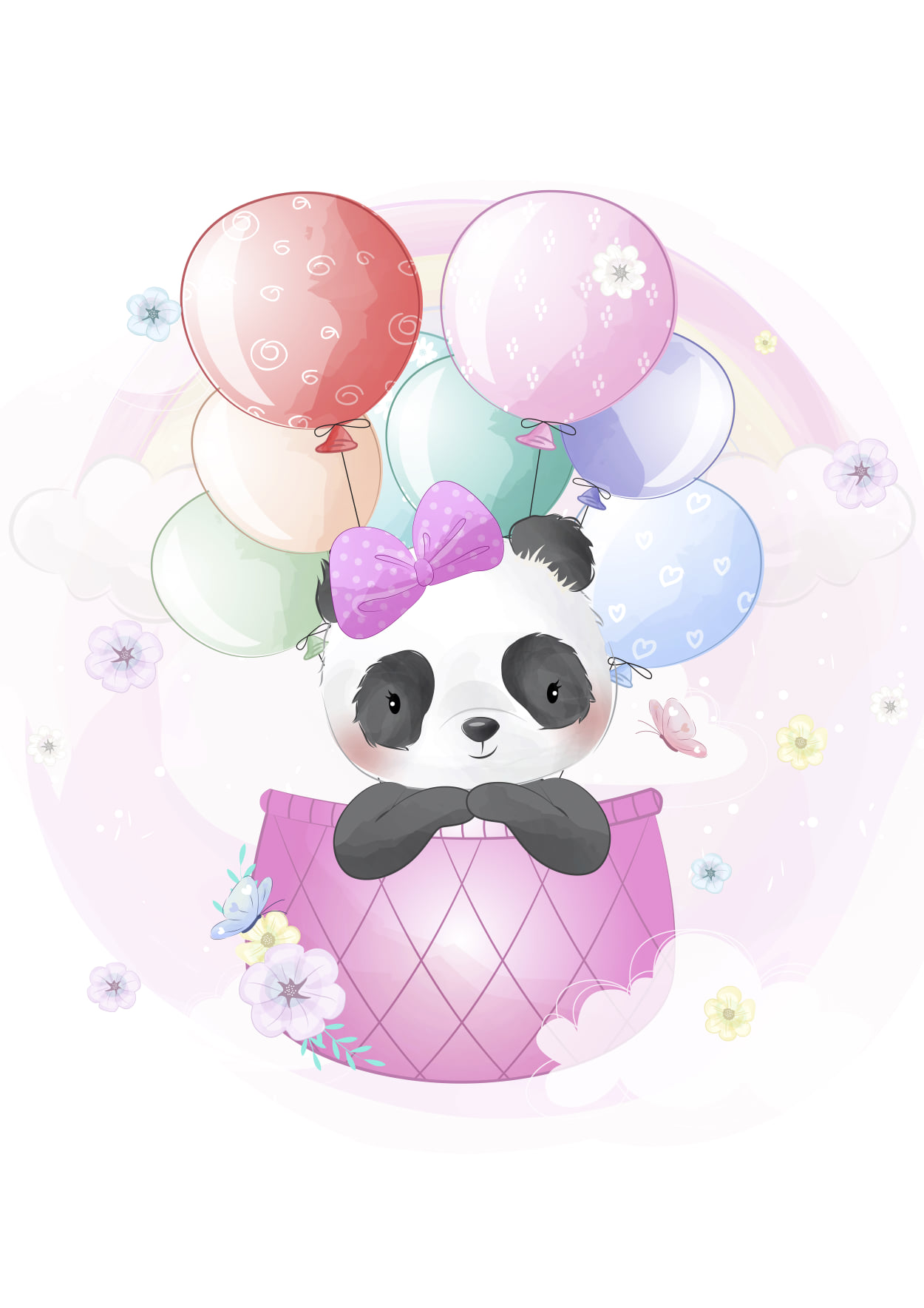 poster panda baloes