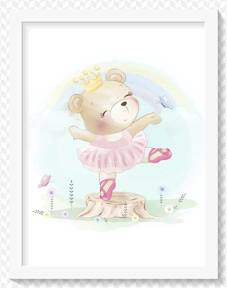 poster quadro ursinha bailarina