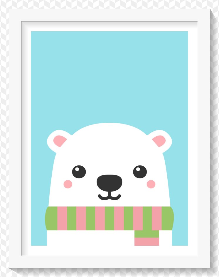 poster quadro urso polar