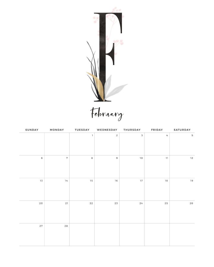 2 Calendario elegante Fevereiro