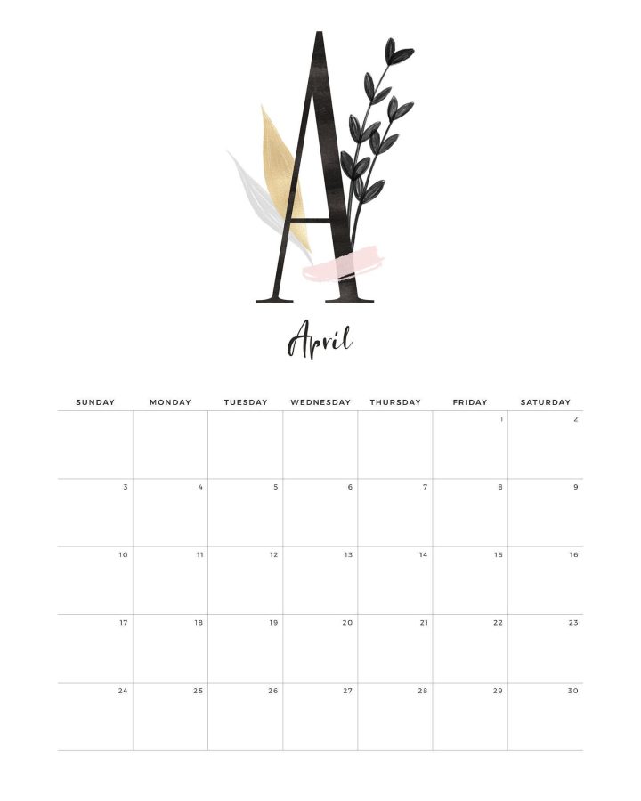 4 Calendario elegante Abril