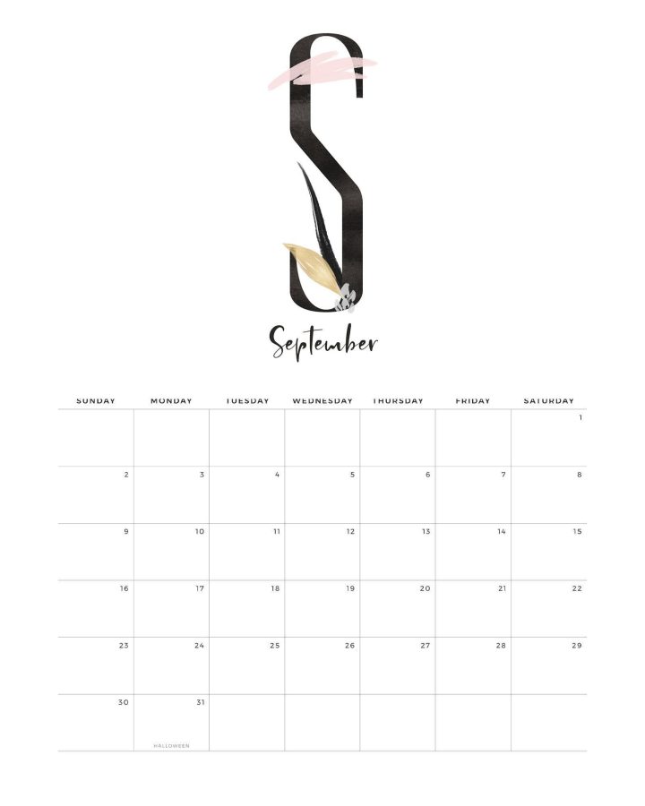 9 Calendario elegante Setembro