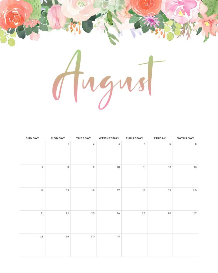 Calendario Floral Agosto
