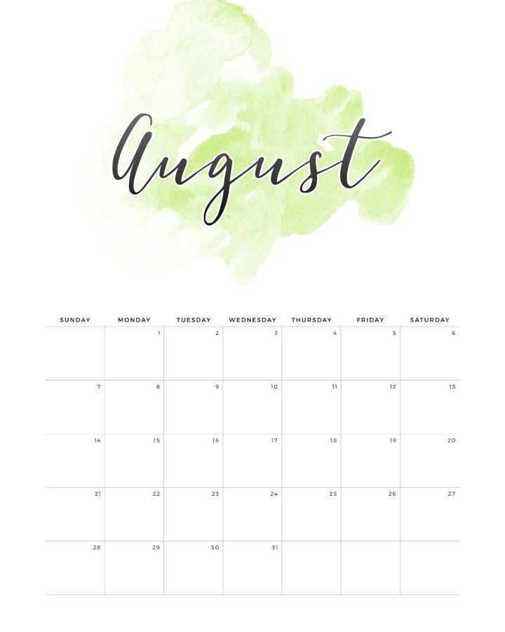 Calendario Guache Agosto