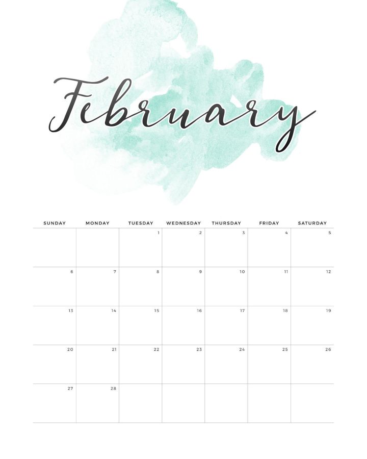Calendario Guache Fevereiro