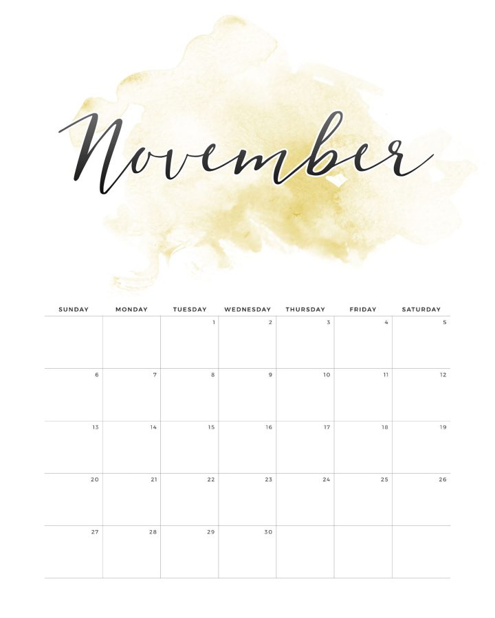 Calendario Guache Novembro