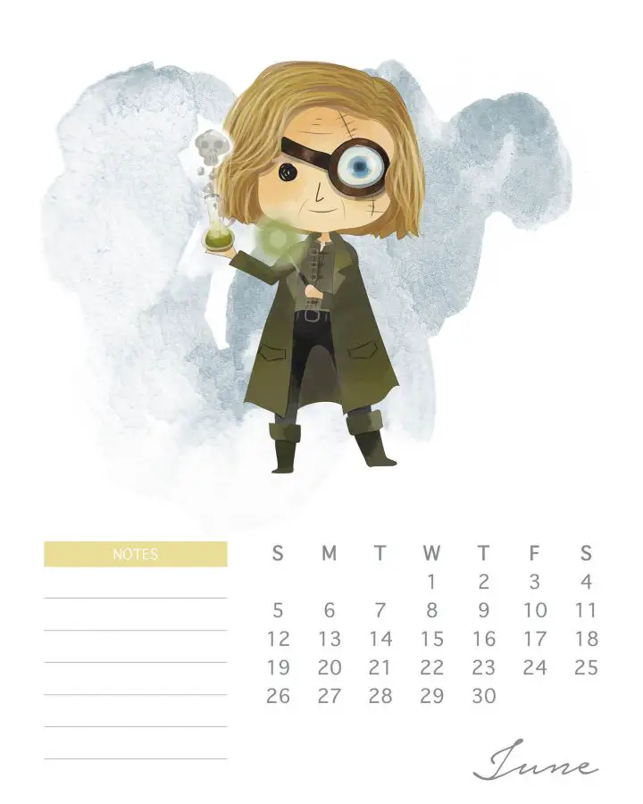 Calendario Harry Potter Junho 2