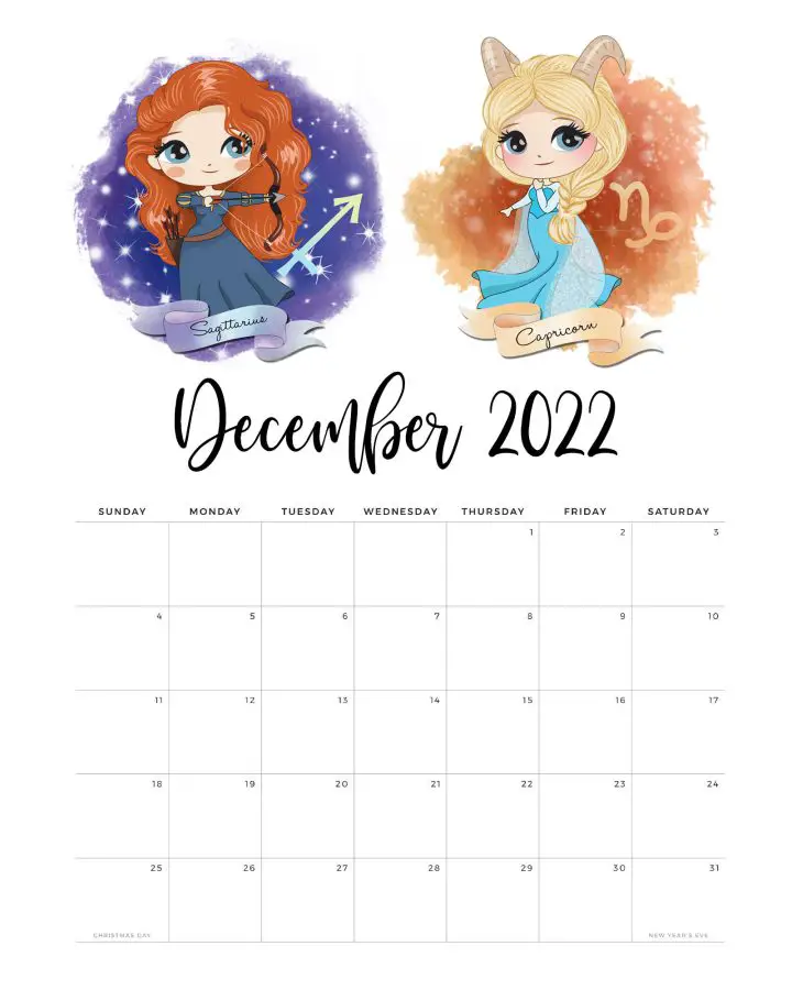 Calendario Princesas Dezembro