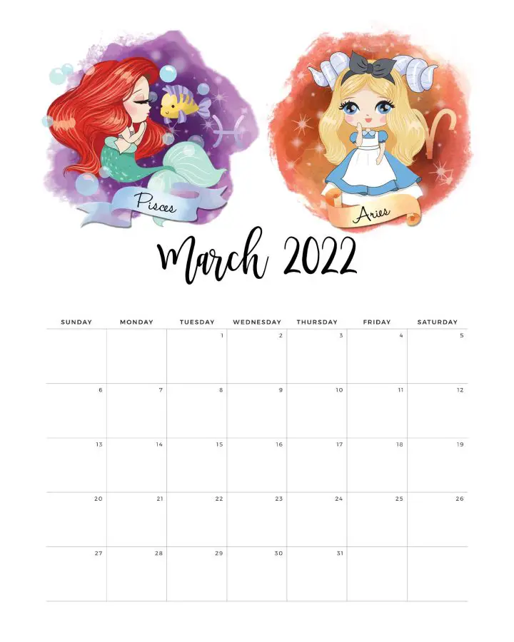 Calendario Princesas Marco