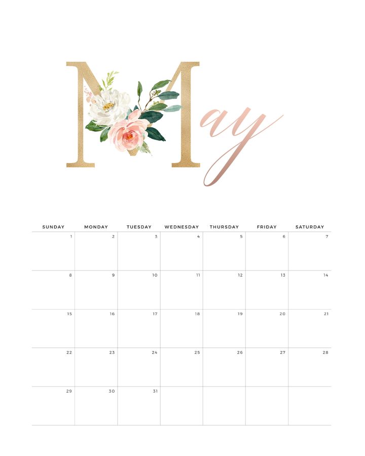 Calendario Rose Gold Maio