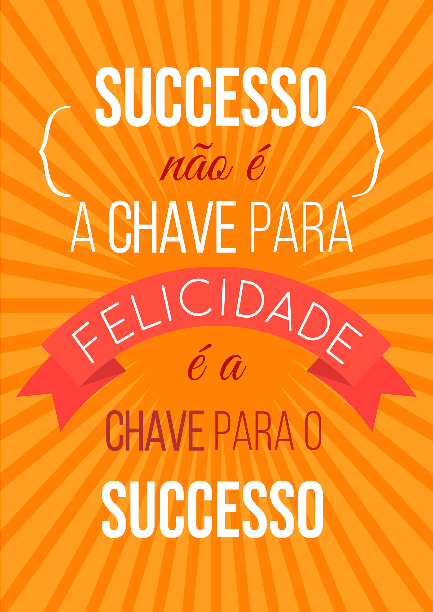 Poster Felicidade e a chave para o sucesso