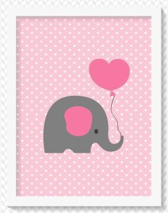 Poster Quadro Elefantinho coracao
