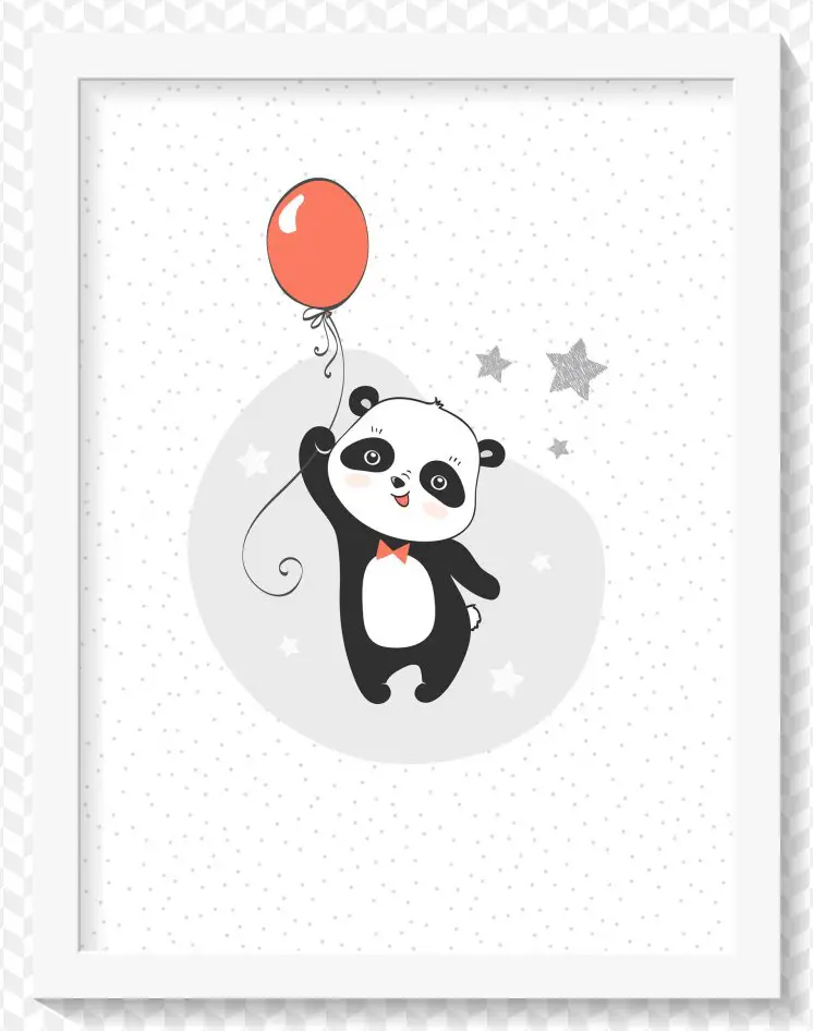 Poster Quadro Panda balao