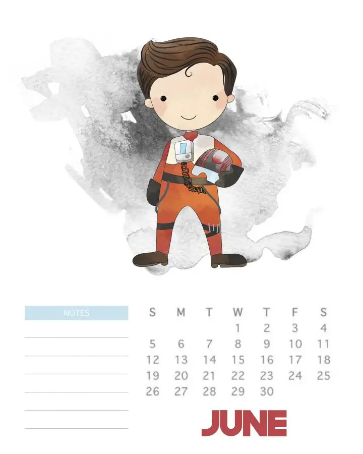 calendario mensal 2022 star wars junho