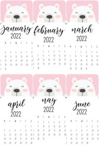 Calendario 2022 Urso cute