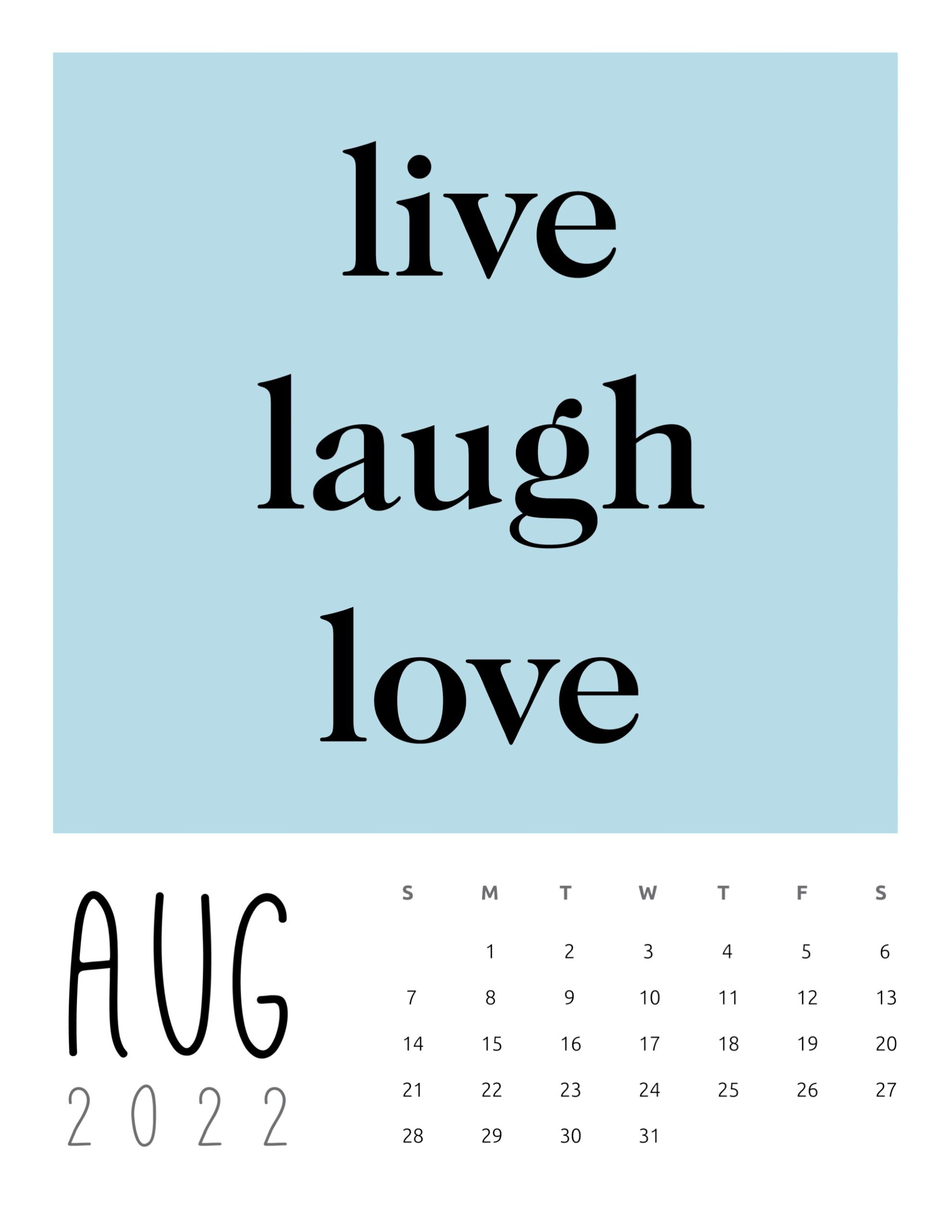 Calendario 2022 frases agosto