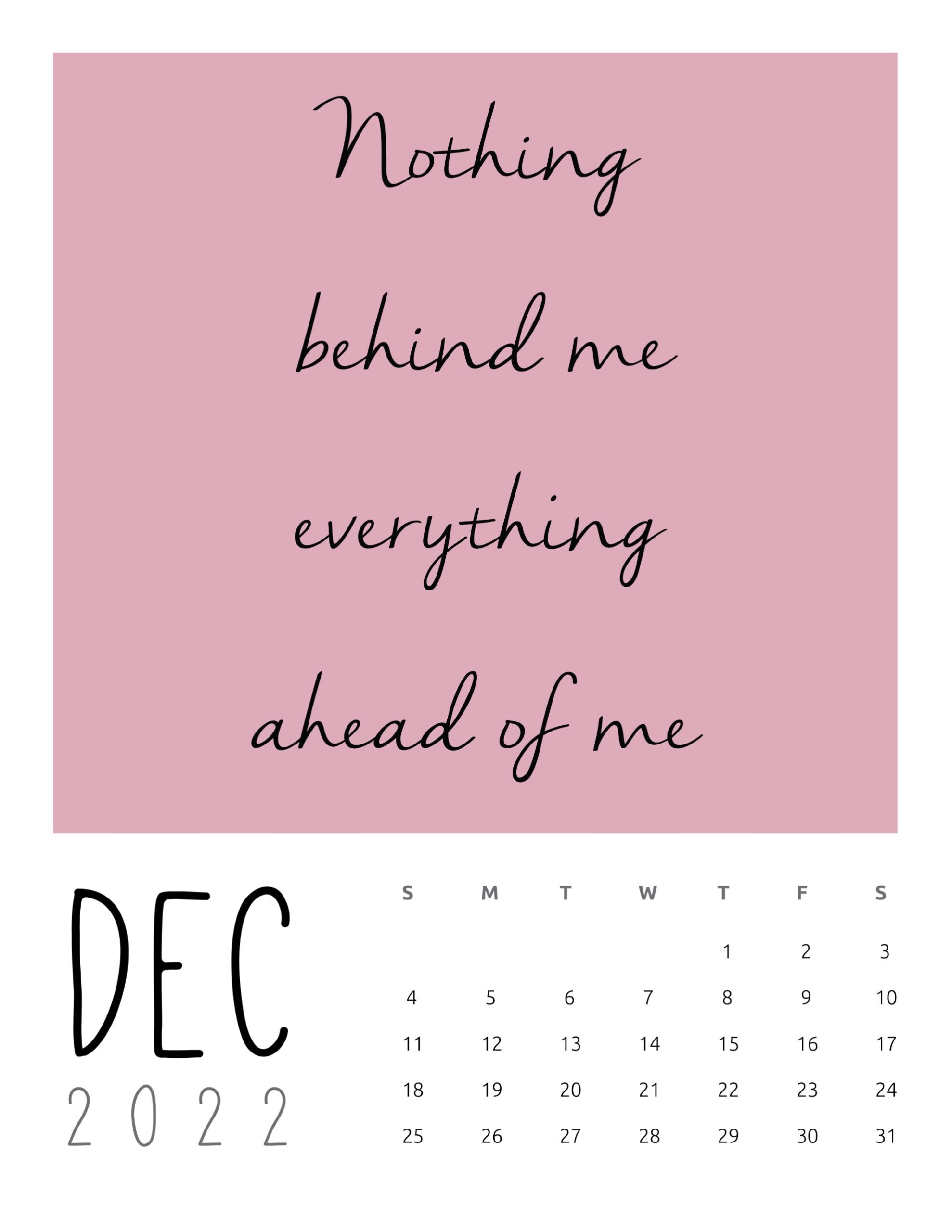 Calendario 2022 frases dezembro