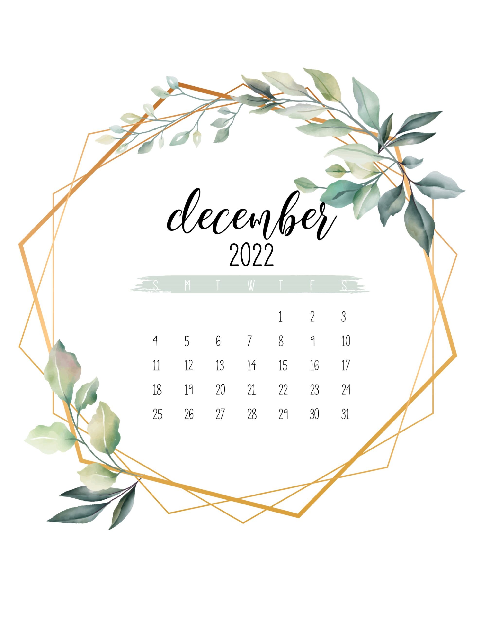 Calendario 2022 jardim botanico dezembro