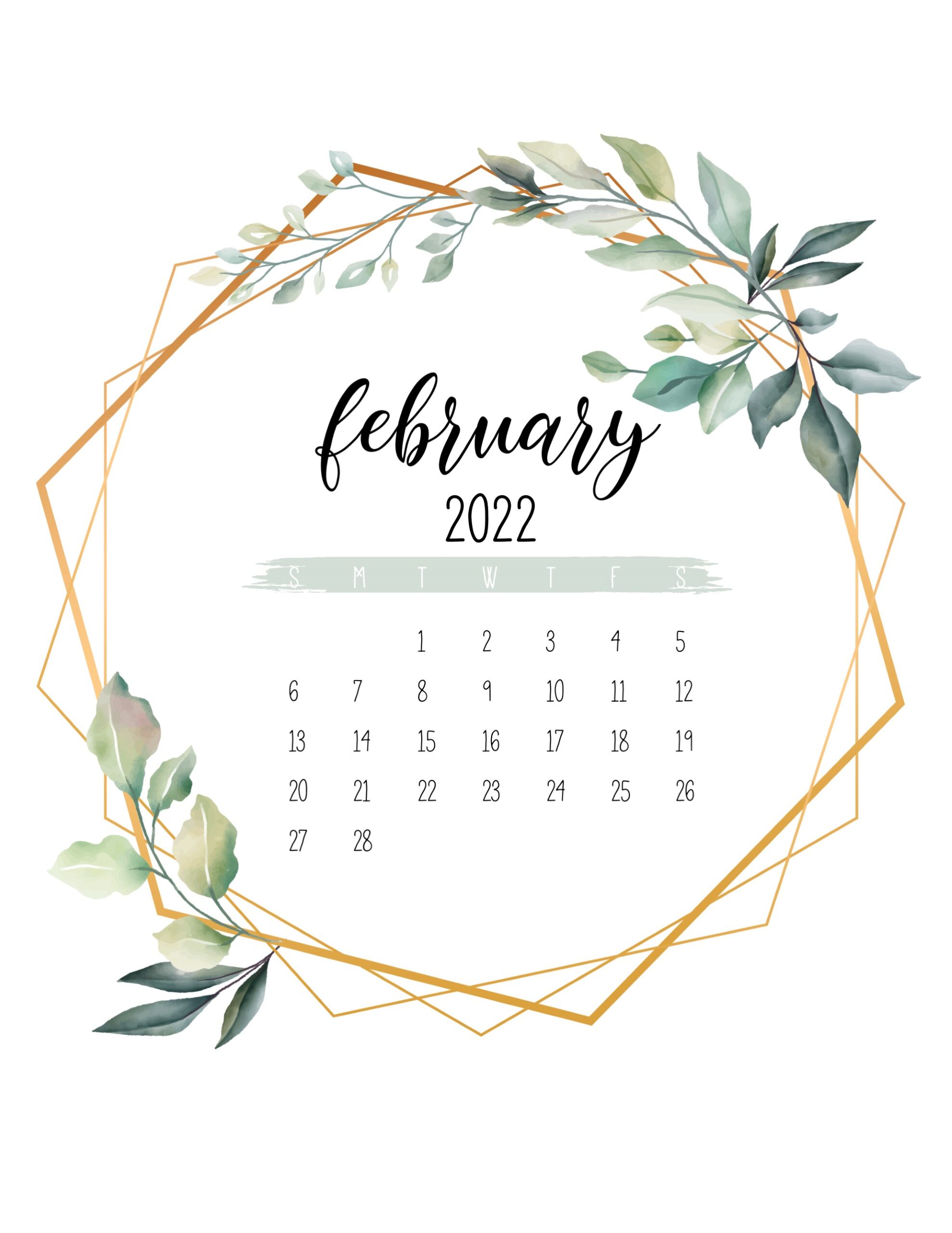 Calendario 2022 jardim botanico fevereiro