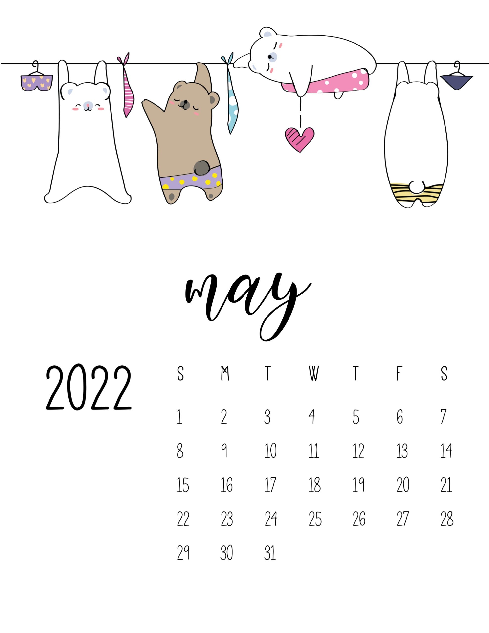 Calendario 2022 lavanderia maio