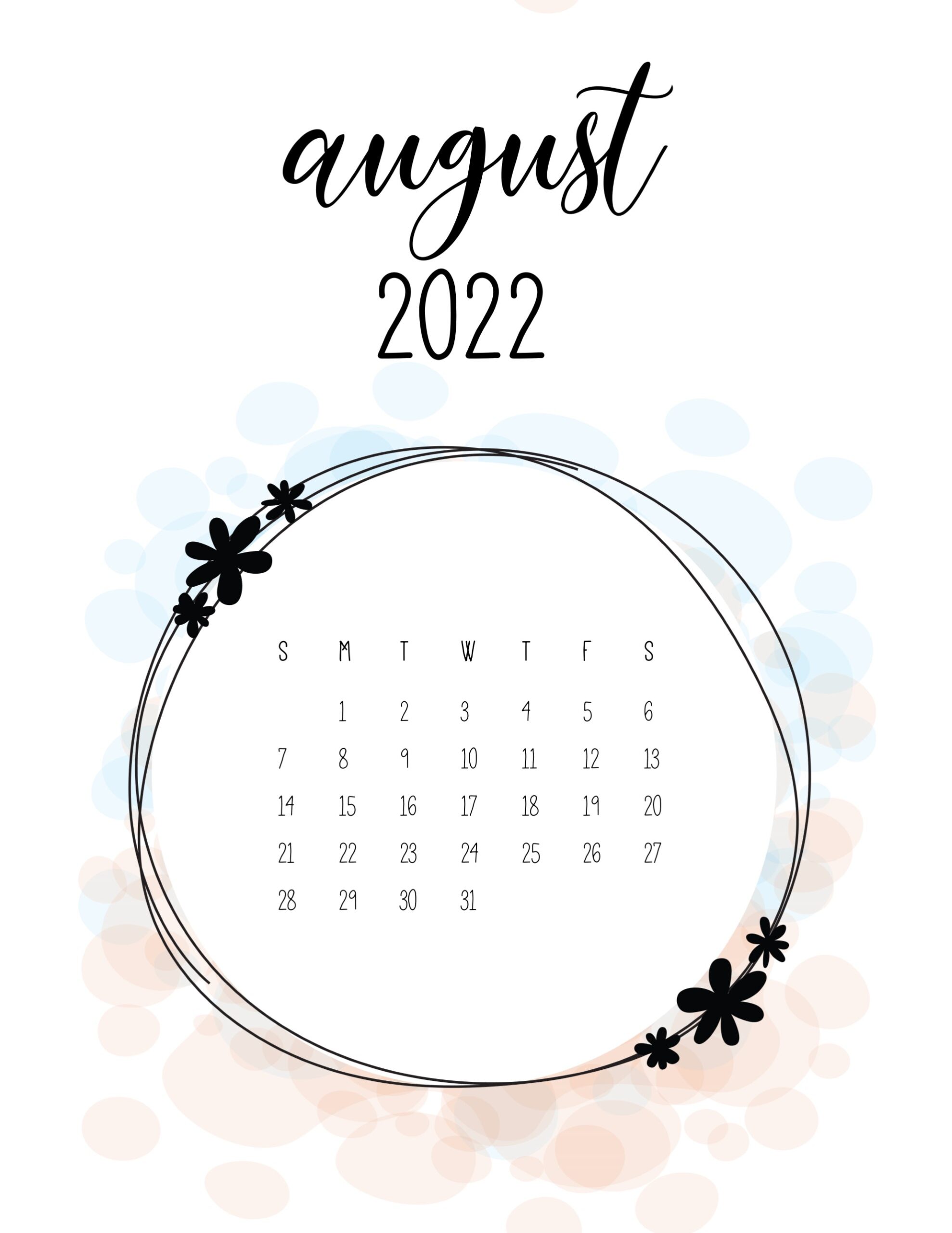Calendario 2022 love agosto