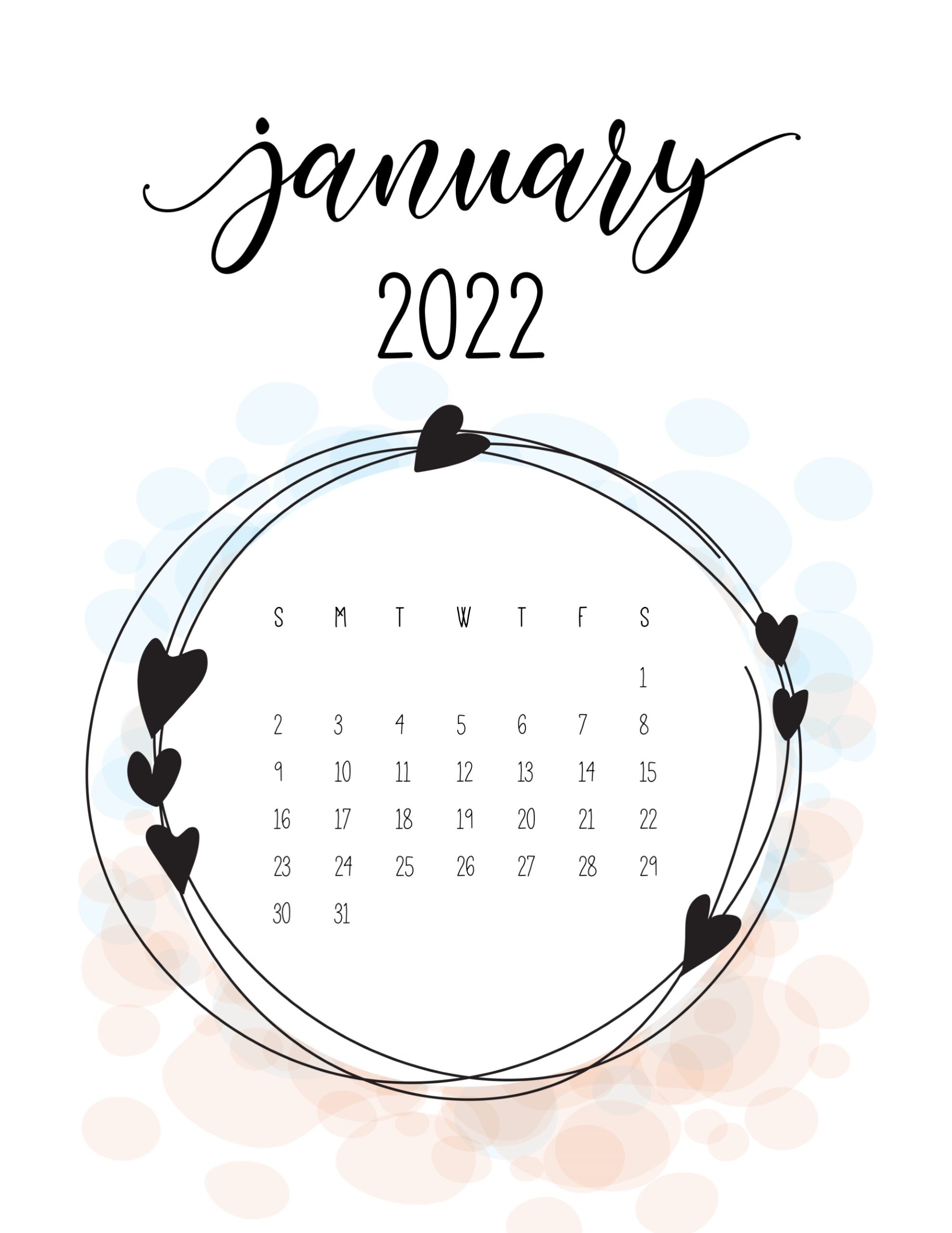 Calendario 2022 love janeiro