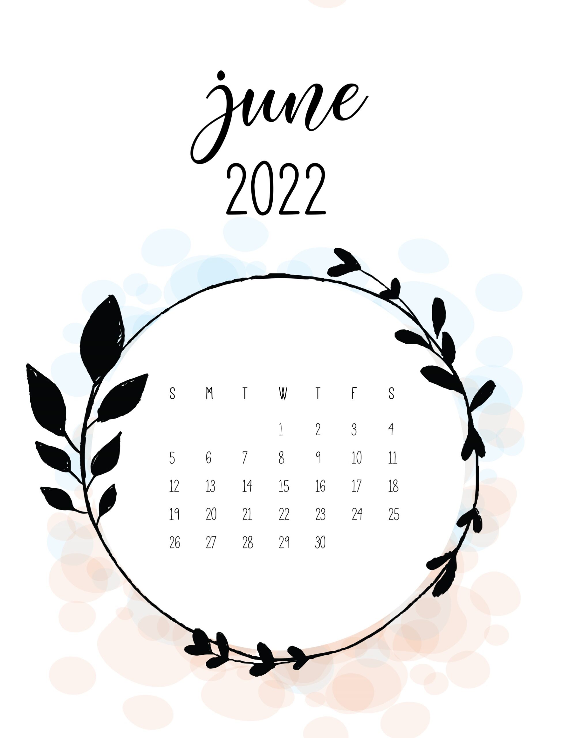 Calendario 2022 love junho