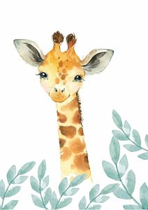 Poster Girafa Aquarela