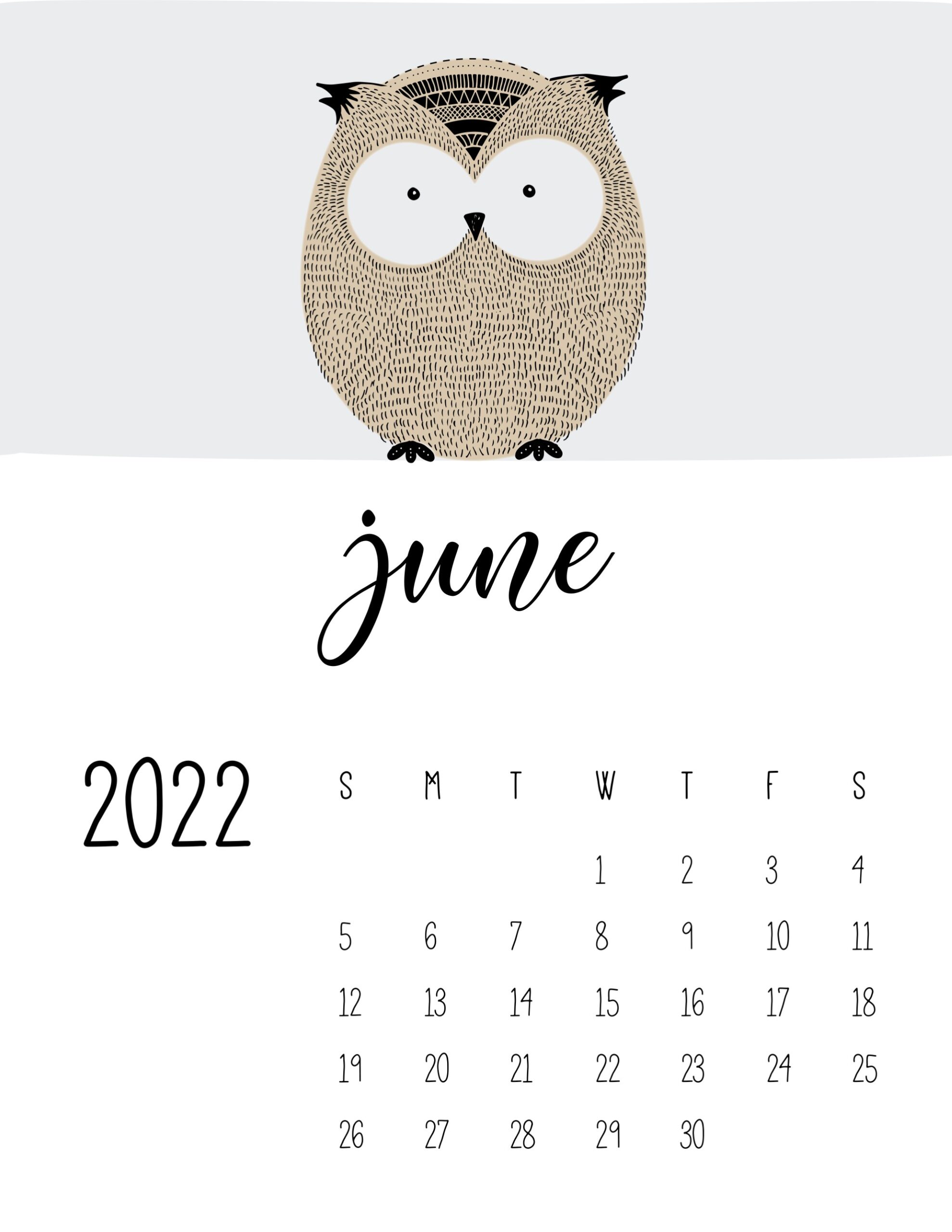 calendario 2022 animais junho