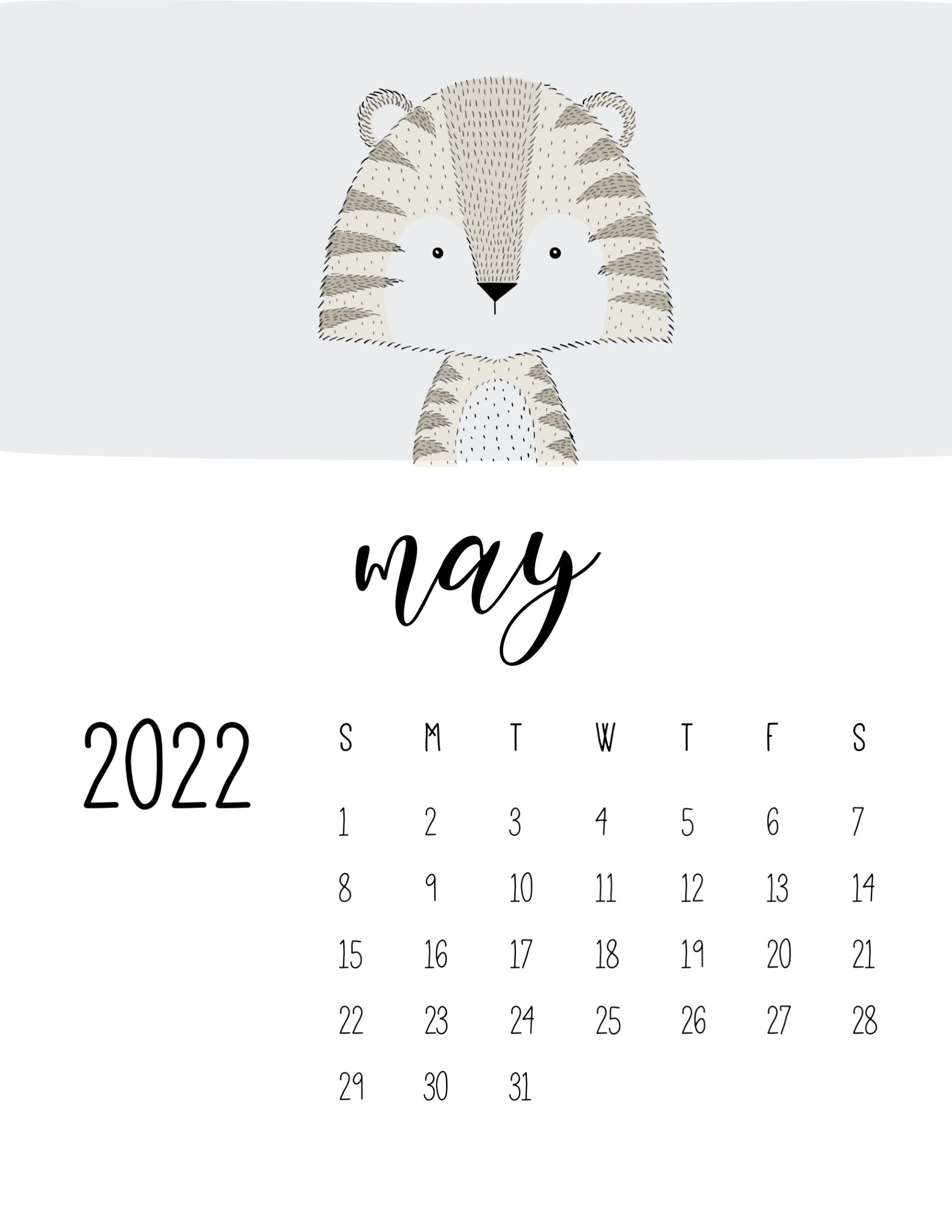 calendario 2022 animais maio