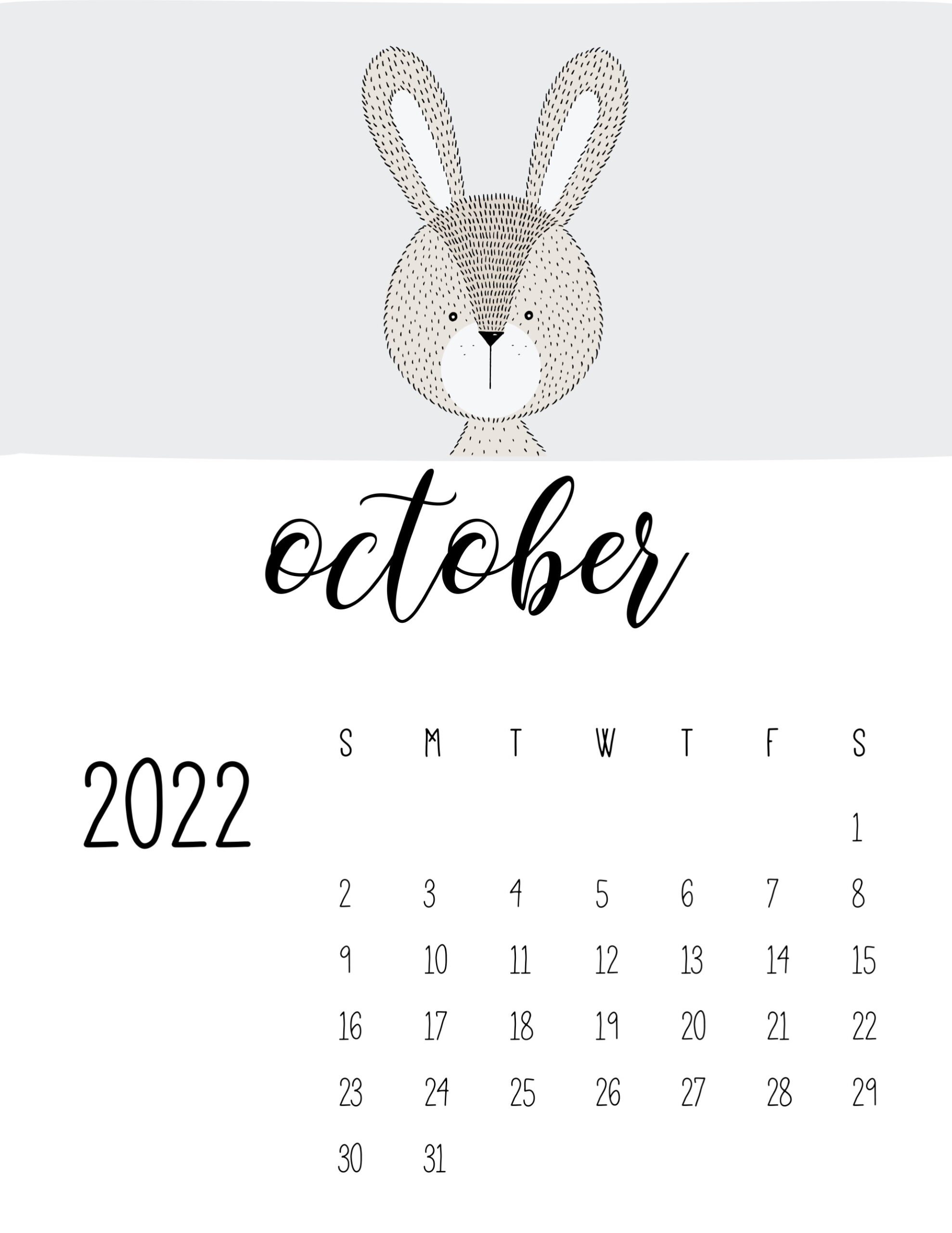 calendario 2022 animais outubro