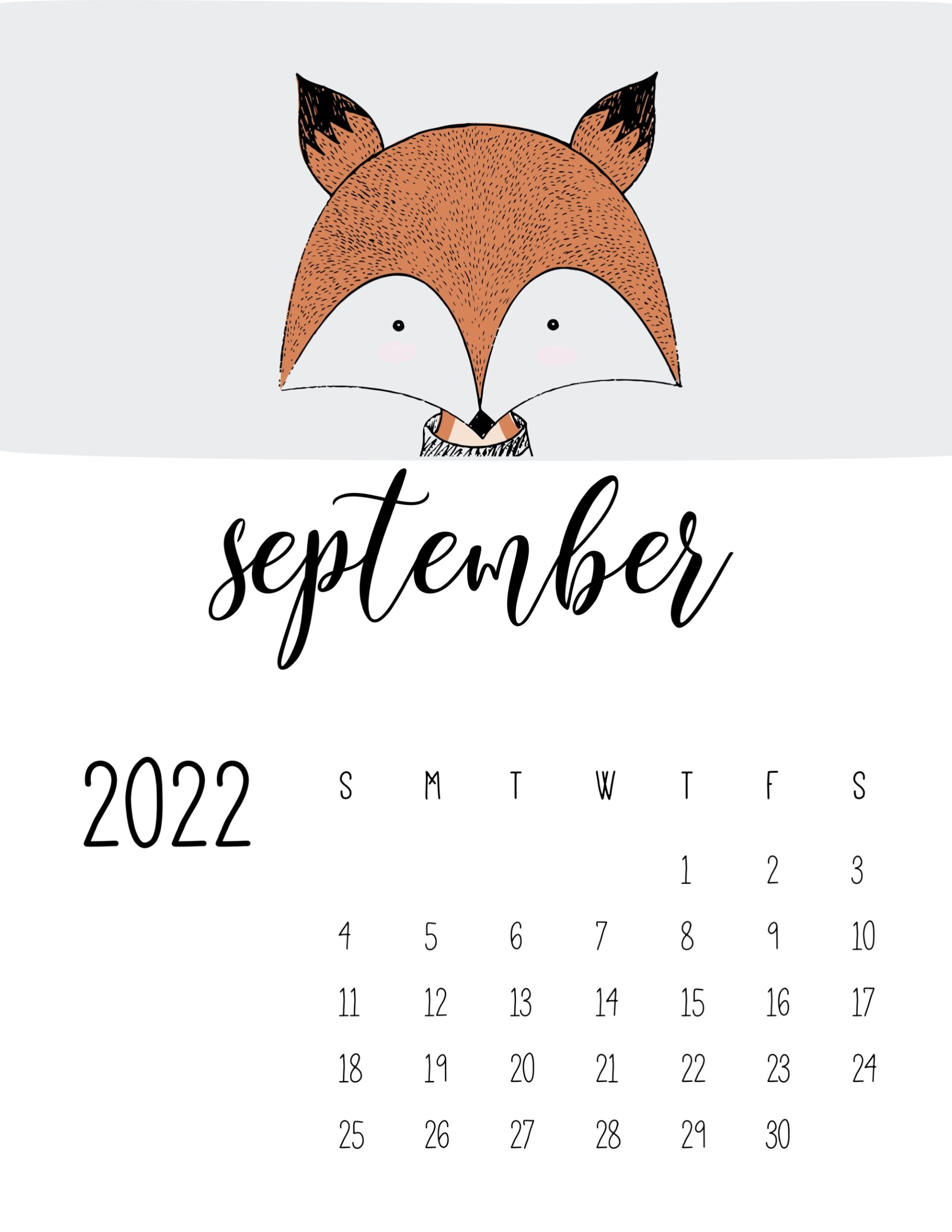 calendario 2022 animais setembro