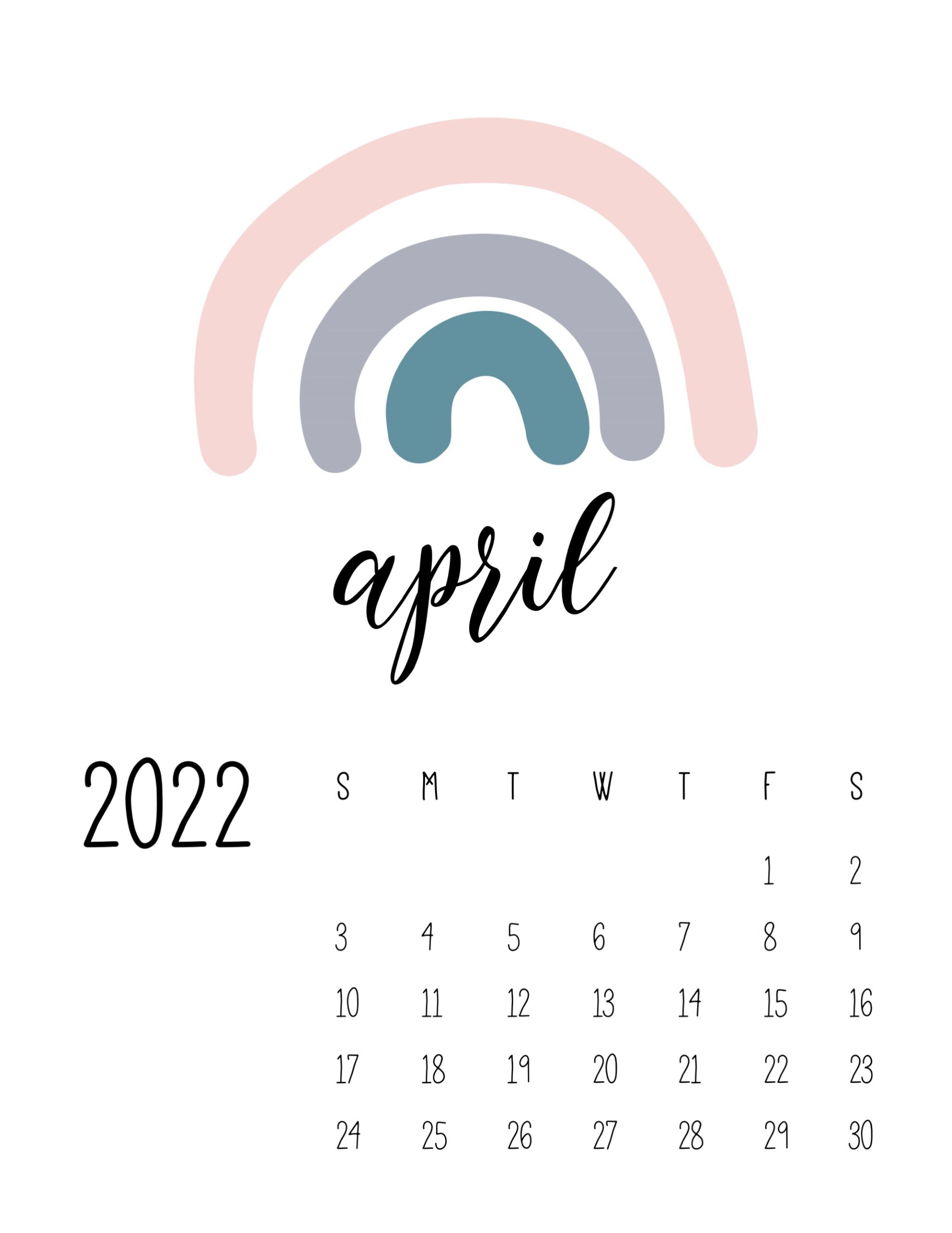 calendario 2022 arco iris abril 1