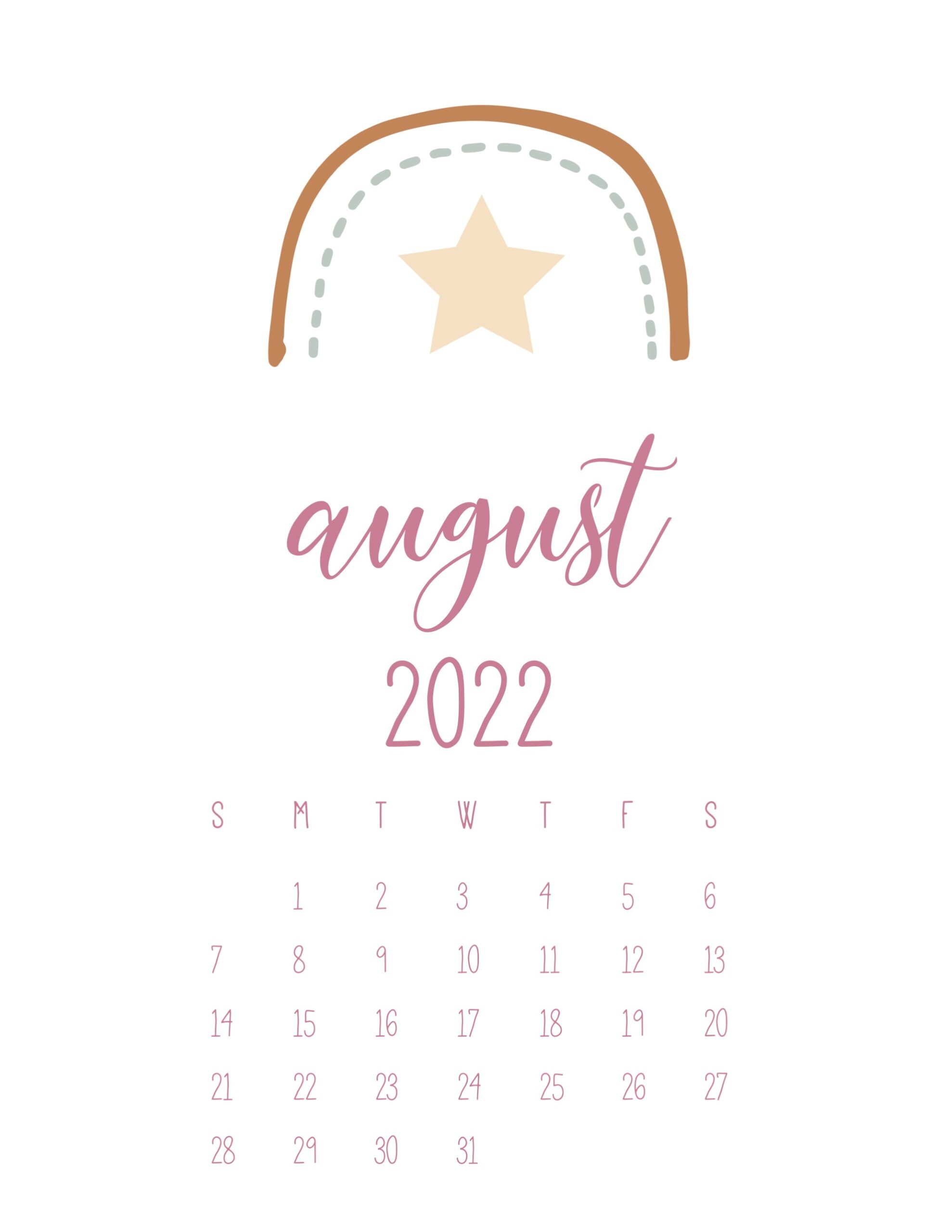 calendario 2022 arco iris agosto