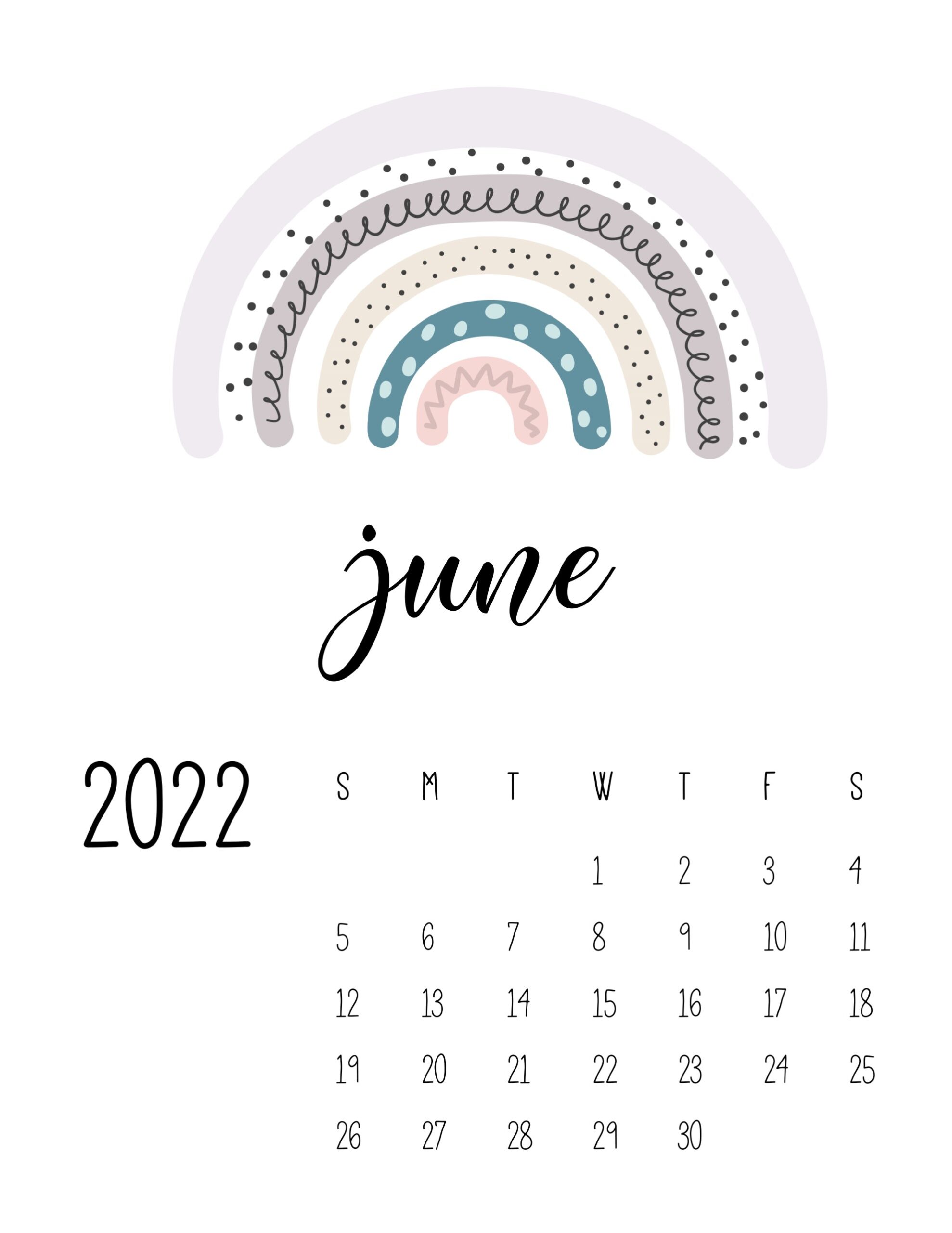 calendario 2022 arco iris junho 1