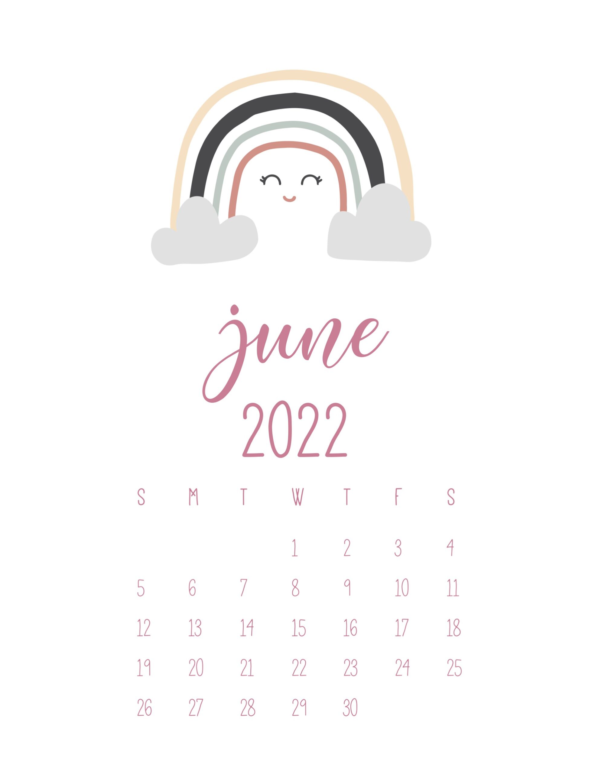 calendario 2022 arco iris junho