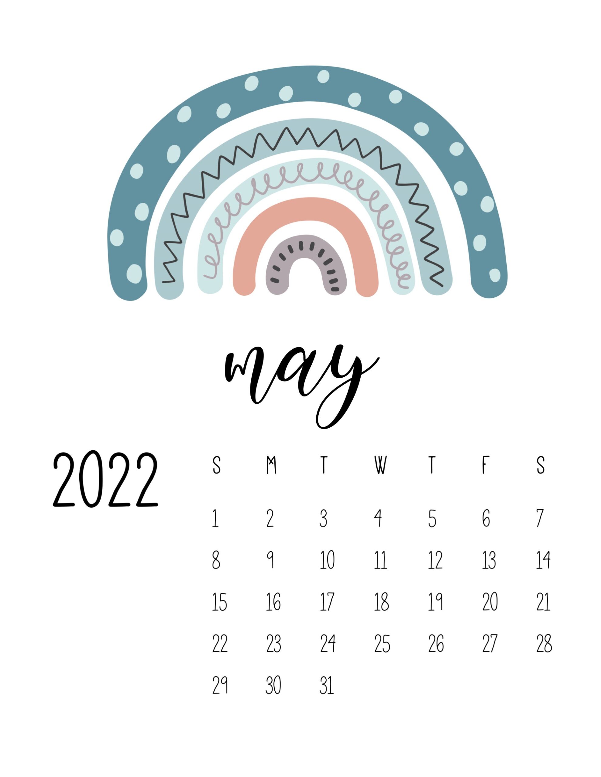 calendario 2022 arco iris maio 1