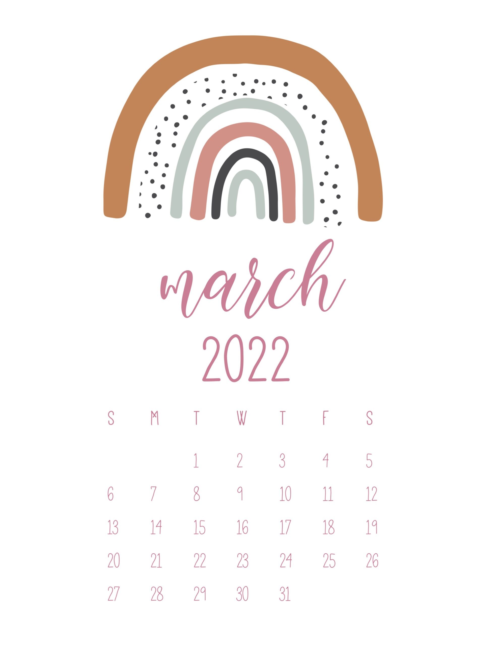calendario 2022 arco iris marco