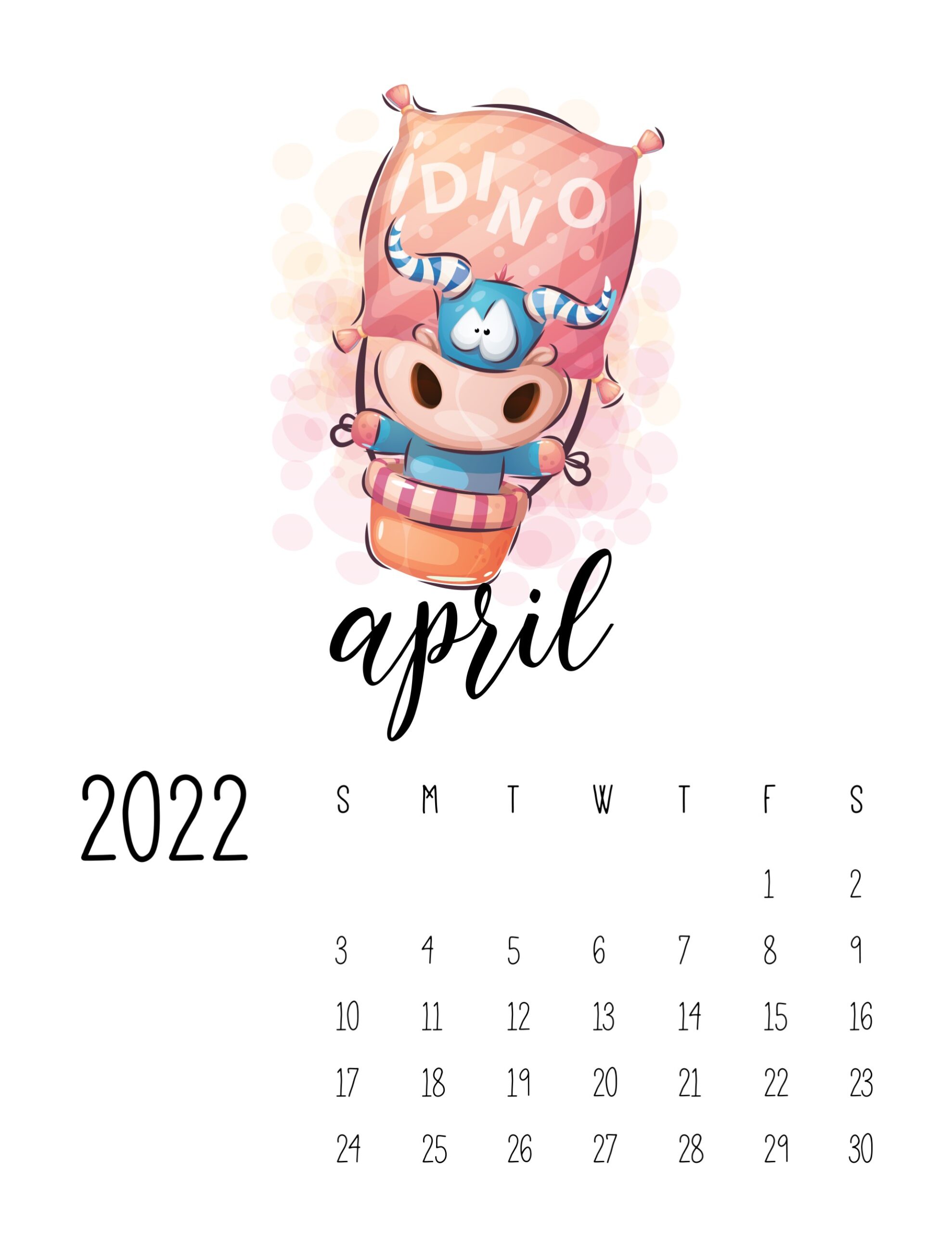 calendario 2022 baloes abril