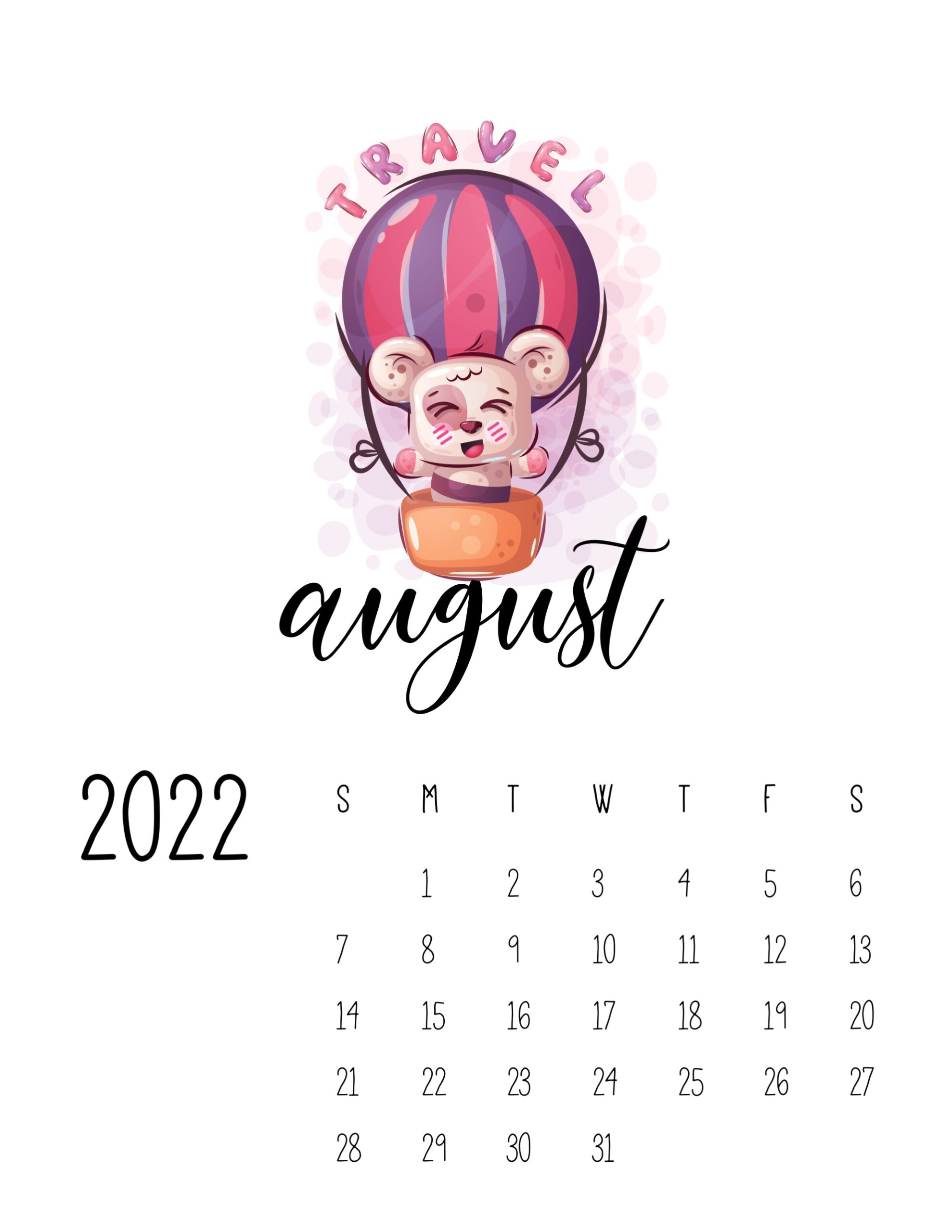 calendario 2022 baloes agosto