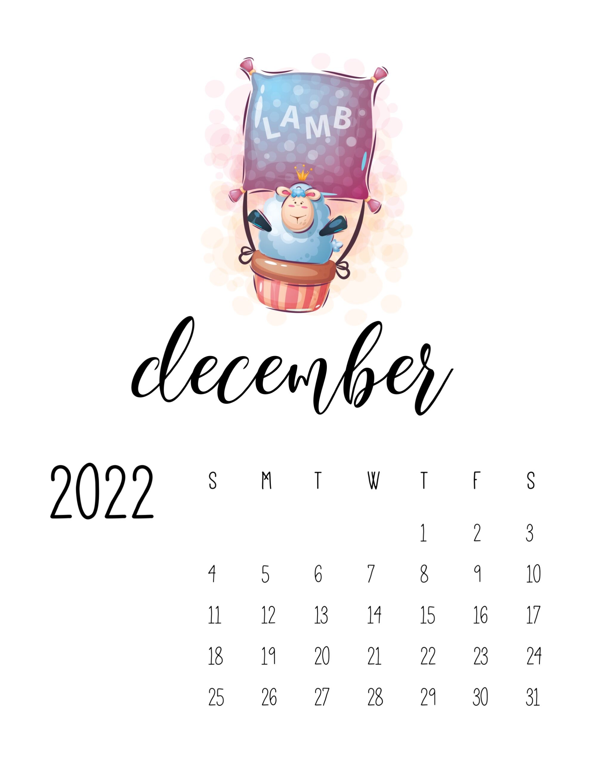 calendario 2022 baloes dezembro