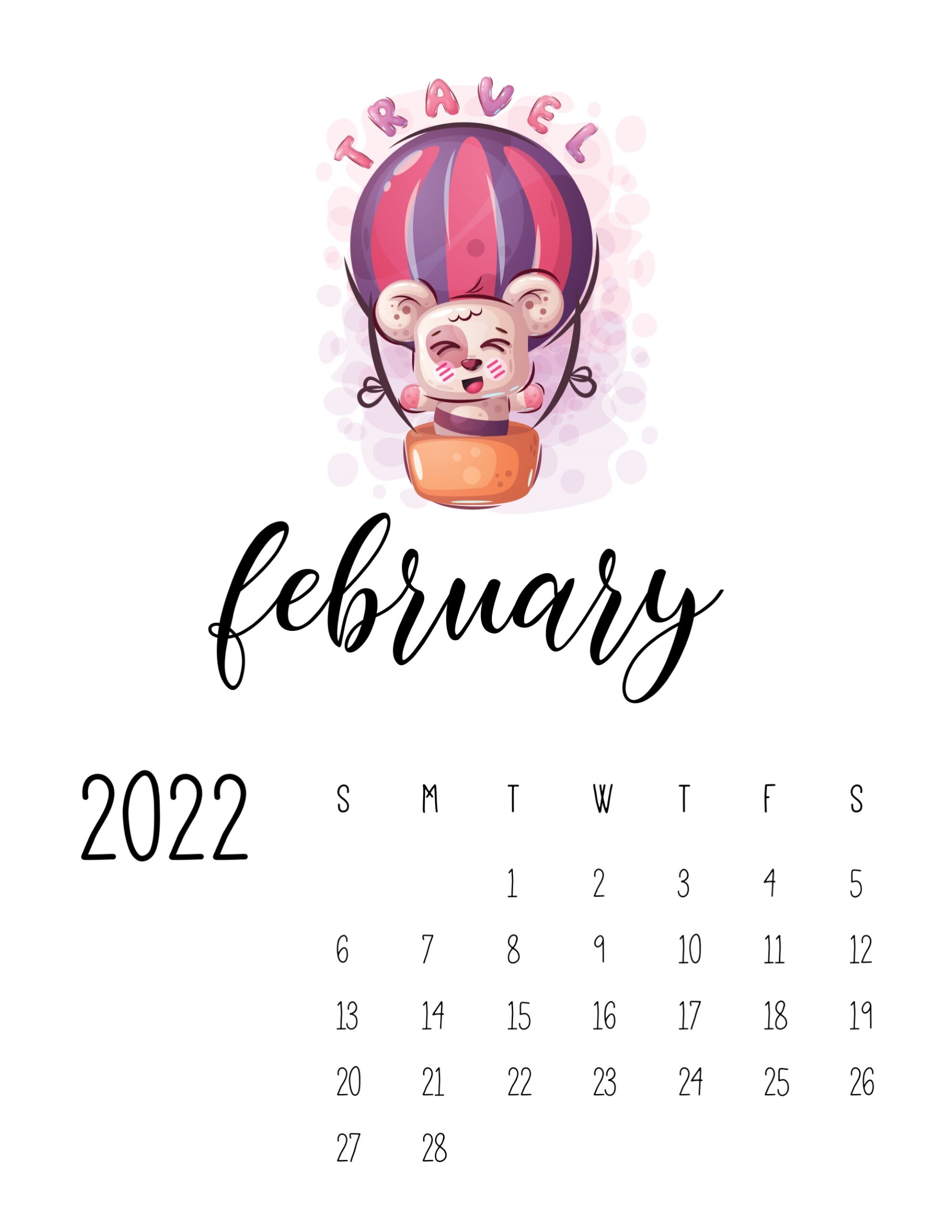calendario 2022 baloes fevereiro
