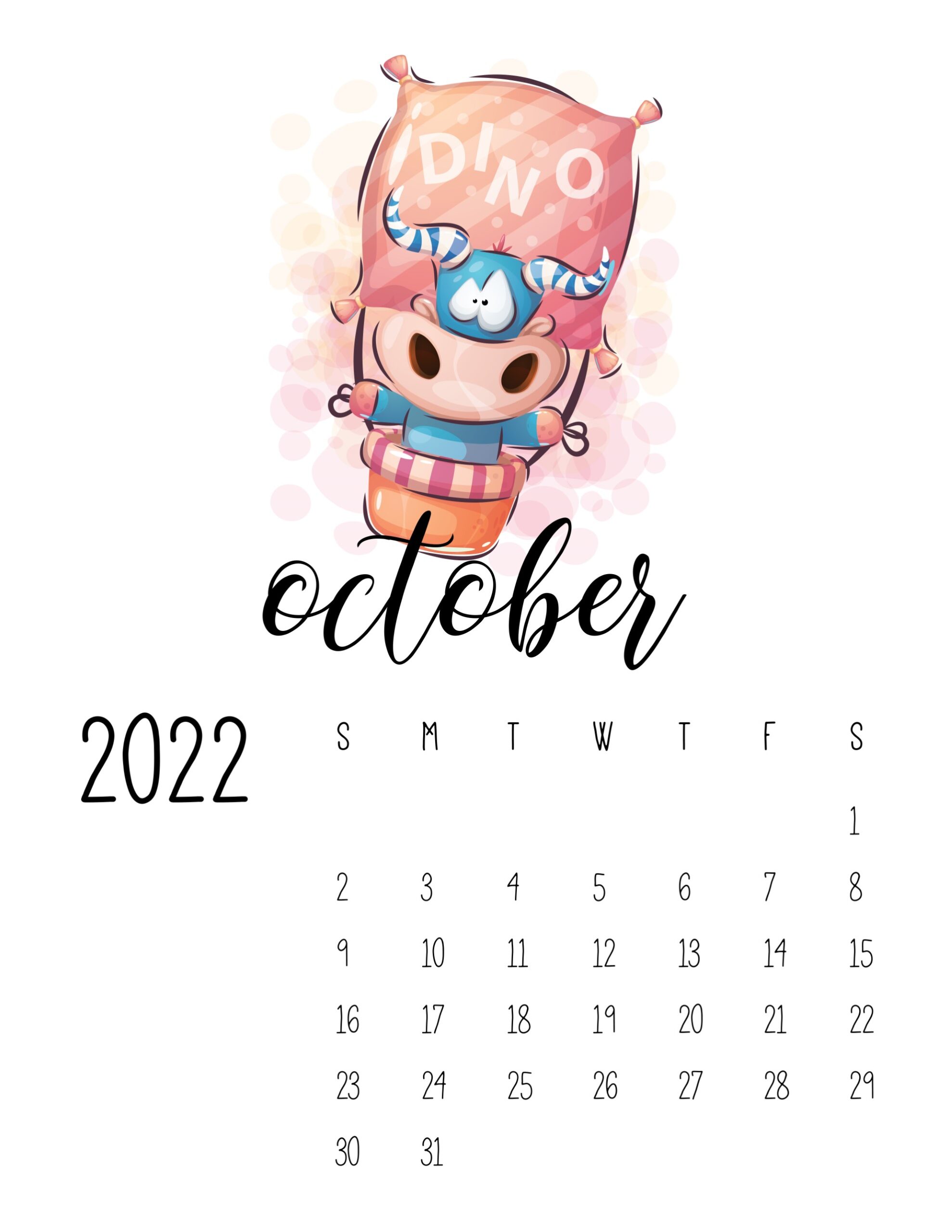 calendario 2022 baloes outubro