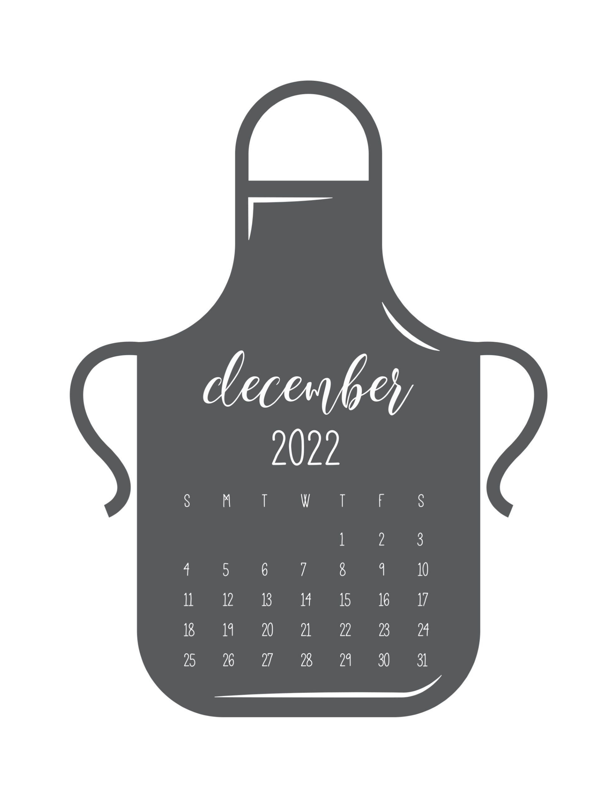 calendario 2022 cozinha dezembro