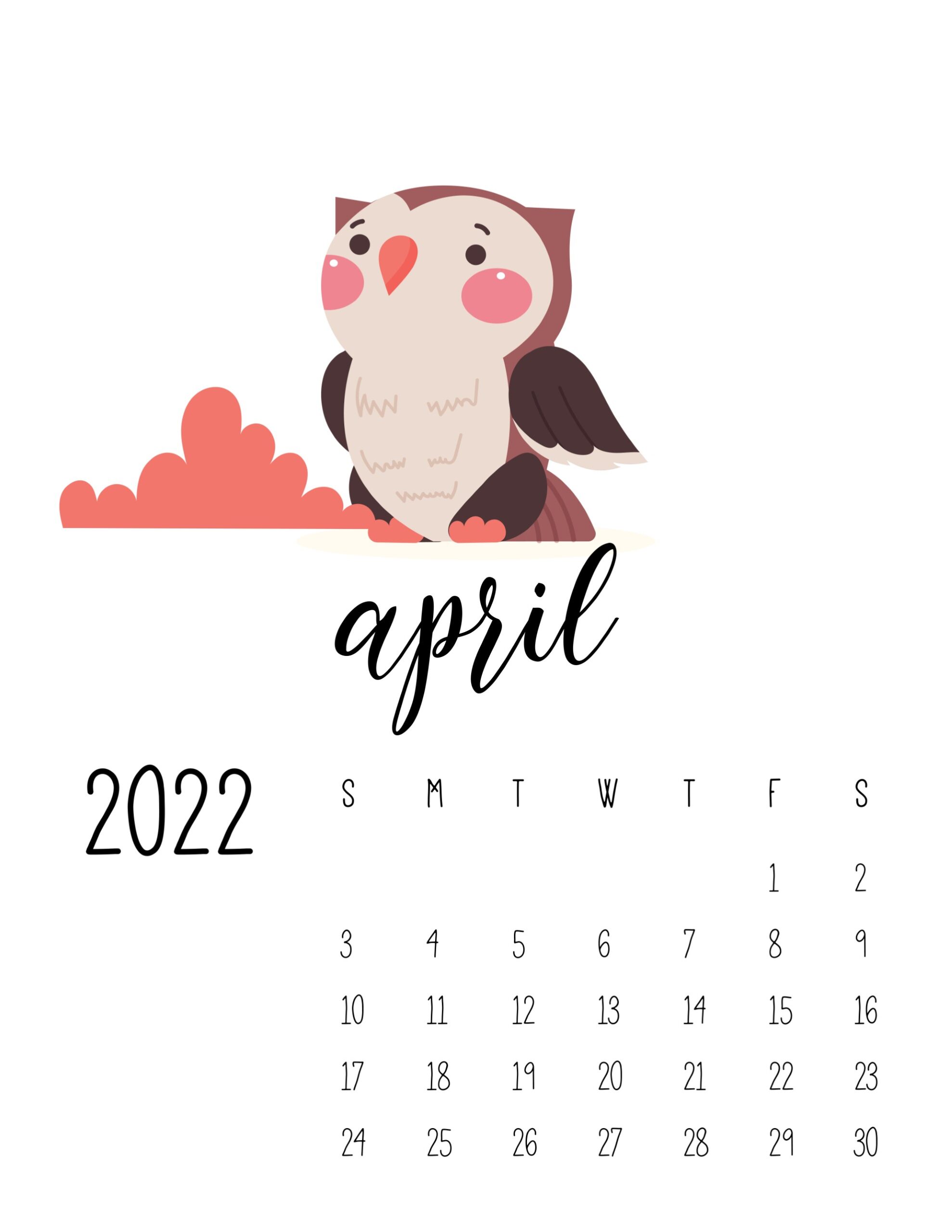 calendario 2022 vida selvagem abril