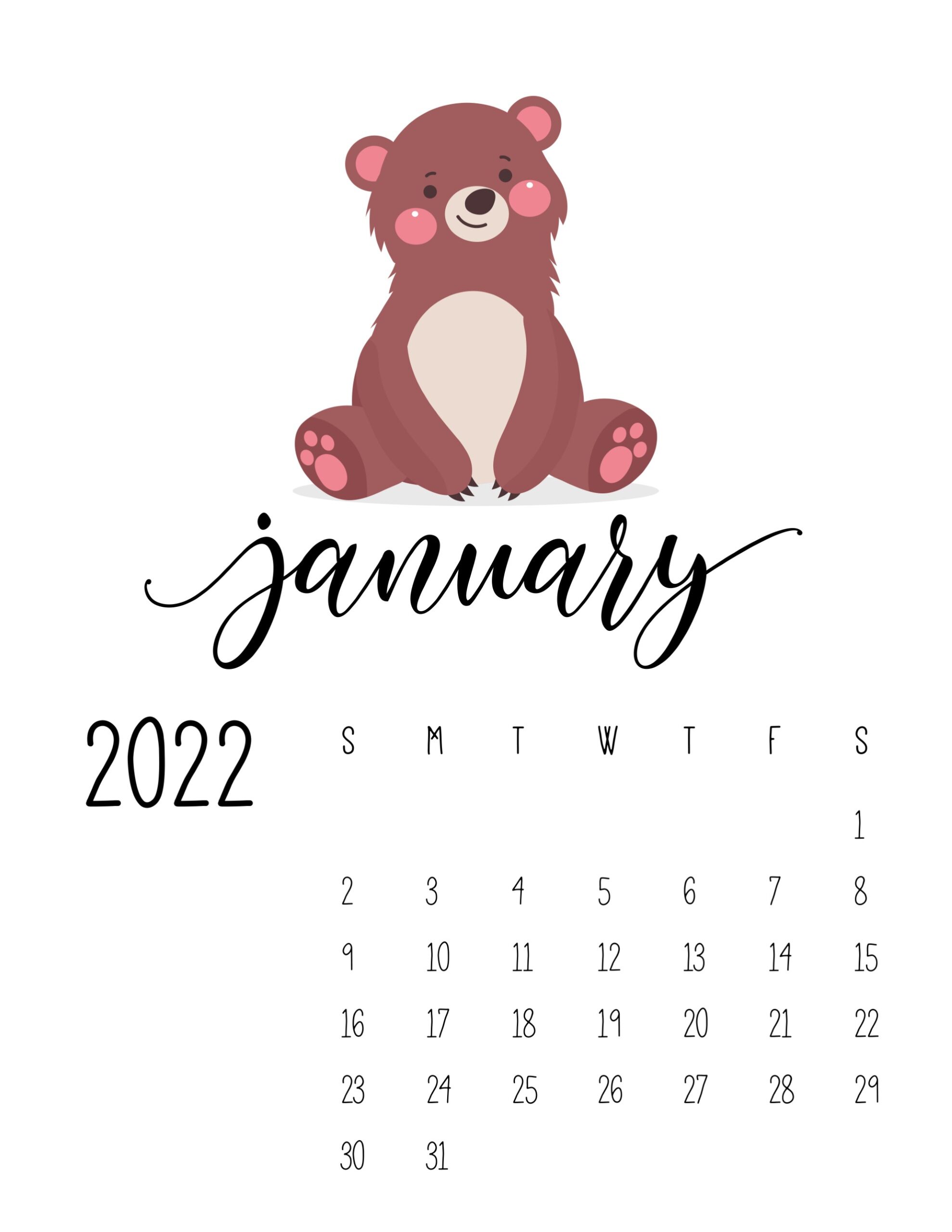 calendario 2022 vida selvagem janeiro